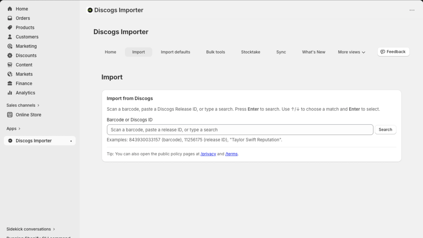 Discogs Importer import screen showing release matches